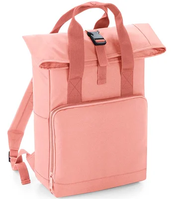 BagBase BagBase Recycled Twin Handle Roll-Top Backpack in Blush Pink