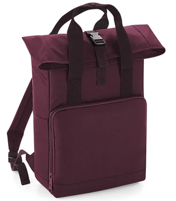 BagBase BagBase Recycled Twin Handle Roll-Top Backpack in Burgundy