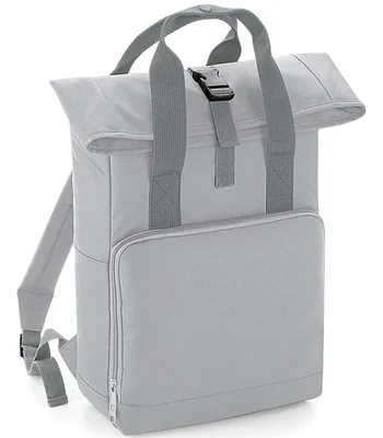 BagBase BagBase Recycled Twin Handle Roll-Top Backpack in Light Grey