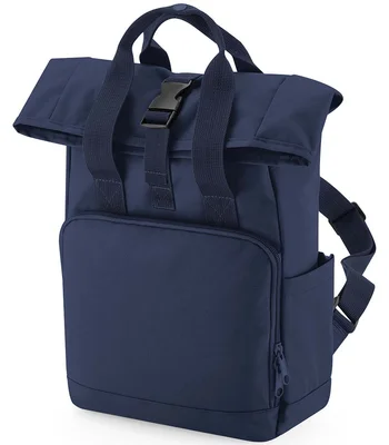BagBase BagBase Recycled Mini Twin Handle Roll-Top Backpack in Navy Dusk