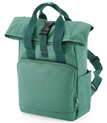 BagBase BagBase Recycled Mini Twin Handle Roll-Top Backpack in Sage Green