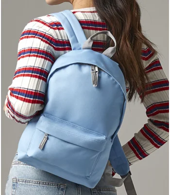 BagBase BagBase Mini Fashion Backpack in Sky Blue/Light Grey
