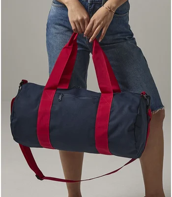 BagBase BagBase Original Barrel Bag in French Navy/Classic Red