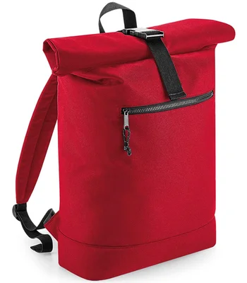 BagBase BagBase Recycled Roll-Top Backpack in Classic Red