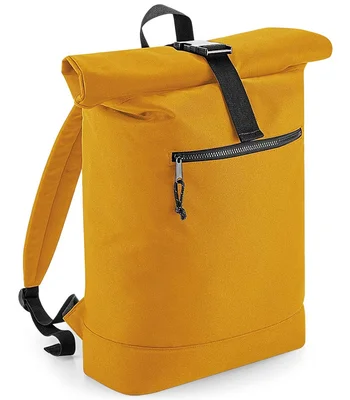 BagBase BagBase Recycled Roll-Top Backpack in Mustard