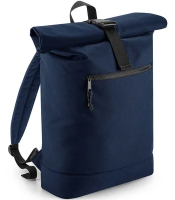 BagBase BagBase Recycled Roll-Top Backpack in Navy