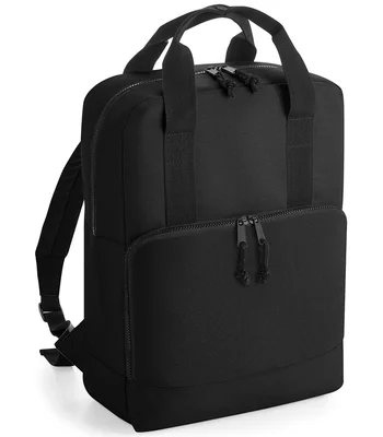 BagBase BagBase Recycled Twin Handle Cooler Backpack in Black