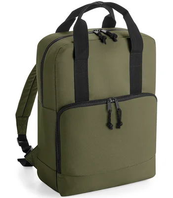 BagBase BagBase Recycled Twin Handle Cooler Backpack in Black