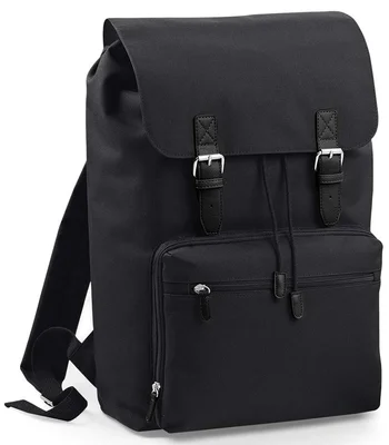 BagBase BagBase Vintage Laptop Backpack in Black/Black