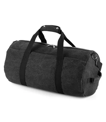 BagBase BagBase Vintage Canvas Barrel Bag in Vintage Black