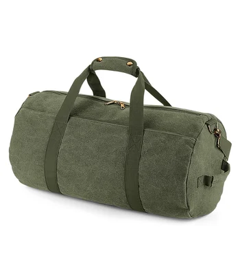 BagBase BagBase Vintage Canvas Barrel Bag in Vintage Black