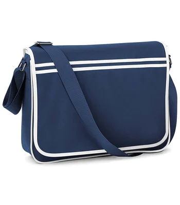 BagBase BagBase Retro Messenger Bag in Black/White