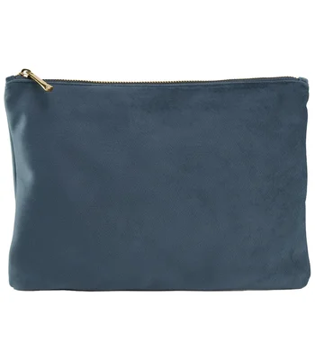 BagBase BagBase Velvet Accessory Pouch in Blue Topaz