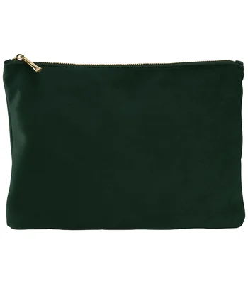 BagBase BagBase Velvet Accessory Pouch in Dark Emerald