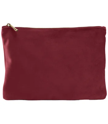 BagBase BagBase Velvet Accessory Pouch in Ruby Red
