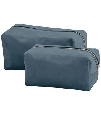 BagBase BagBase Velvet Toiletry/Accessory Case in Blue Topaz