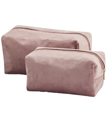 BagBase BagBase Velvet Toiletry/Accessory Case in Rose Quartz