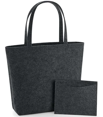 BagBase BagBase Felt Shopper in Charcoal Melange