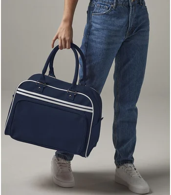 BagBase BagBase Retro Bowling Bag in French Navy/White