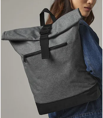 BagBase BagBase Roll-Top Backpack in Black