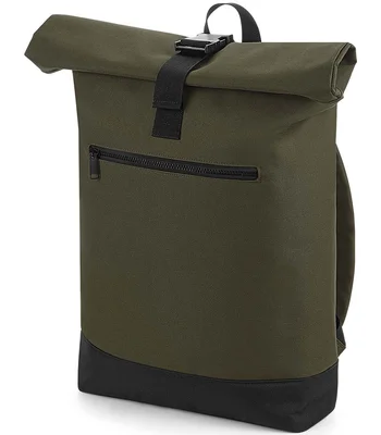BagBase BagBase Roll-Top Backpack in Military Green