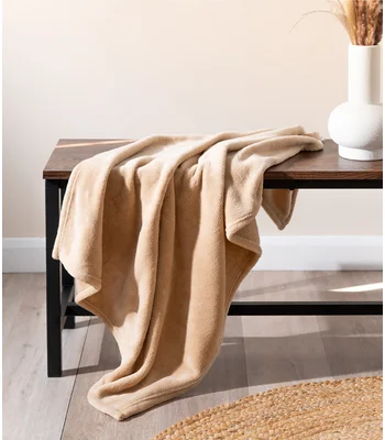 Brand Lab Brand Lab Large Plush Fleece Blanket in Charcoal