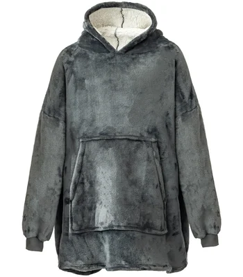 Brand Lab Brand Lab Oversized Hooded Blanket in Charcoal