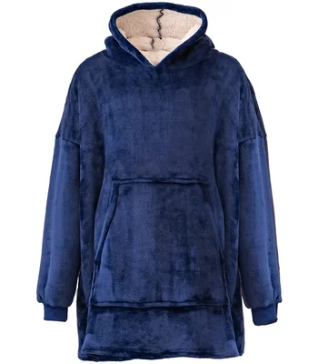 Brand Lab Brand Lab Oversized Hooded Blanket in Navy