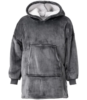 Brand Lab Brand Lab Kids Oversized Hooded Blanket in Charcoal