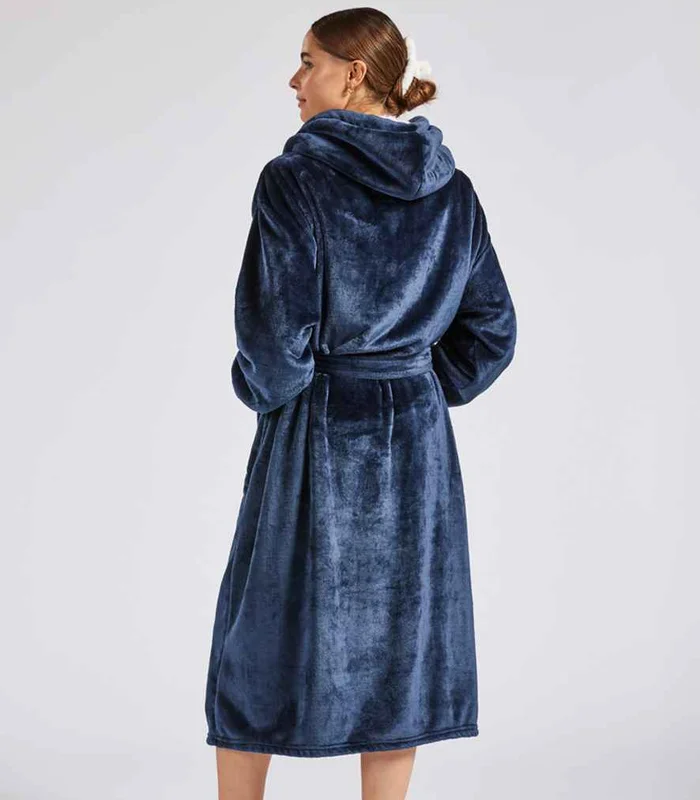 Brand Lab Brand Lab Unisex Hooded Cuffed Robe in Cream