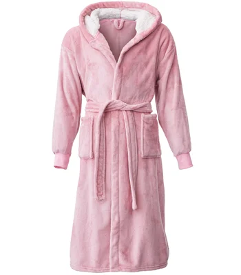 Brand Lab Brand Lab Unisex Hooded Cuffed Robe in Blush Pink