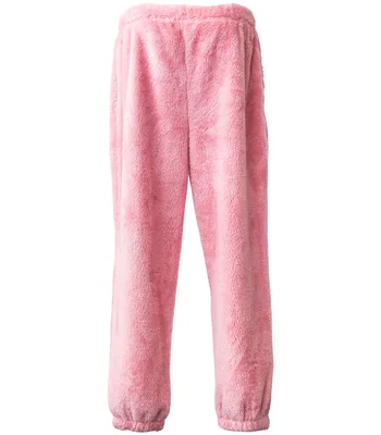 Brand Lab Brand Lab Unisex Fluffy Fleece Joggers in Blush Pink