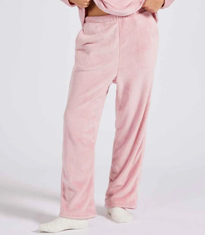 Brand Lab Brand Lab Ladies Plush Fleece Lounge Trousers in Silver Grey