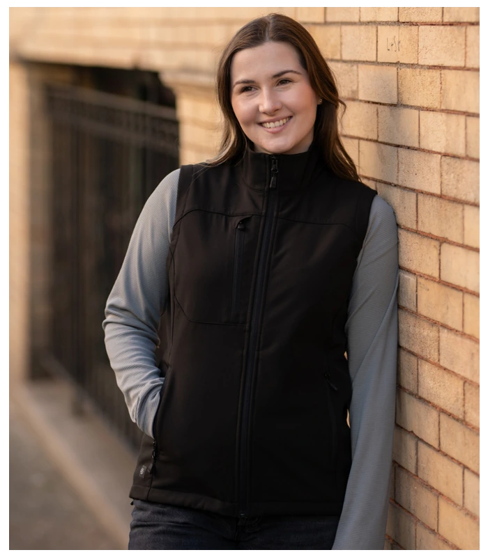 Stormtech Stormtech Ladies Cascades Soft Shell Bodywarmer in Black/Black