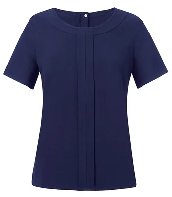 Brook Taverner Brook Taverner Ladies Verona Short Sleeve Shirt in Navy