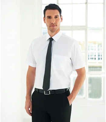Brook Taverner Brook Taverner Rosello Short Sleeve Poplin Shirt in White
