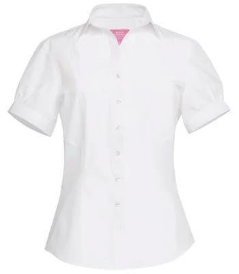Brook Taverner Brook Taverner Ladies Paduli Short Sleeve Poplin Shirt in White