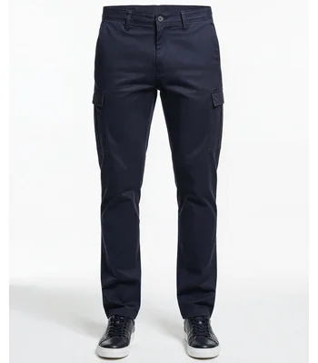 Brook Taverner Brook Taverner Durham Chino Cargo Trousers in Navy