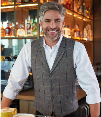 Brook Taverner Brook Taverner Memphis Tweed Waistcoat in Navy Herringbone