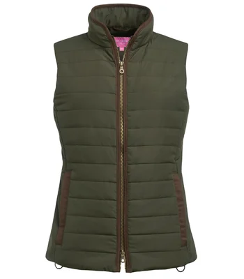 Brook Taverner Brook Taverner Ladies Madison Quilted Gilet in Olive Green