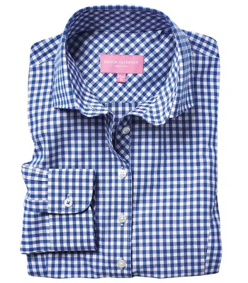 Brook Taverner Brook Taverner Ladies Kansas Gingham Long Sleeve Shirt in Blue