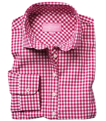 Brook Taverner Brook Taverner Ladies Kansas Gingham Long Sleeve Shirt in Red