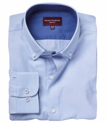 Brook Taverner Brook Taverner Toronto Long Sleeve Oxford Shirt in Sky Blue