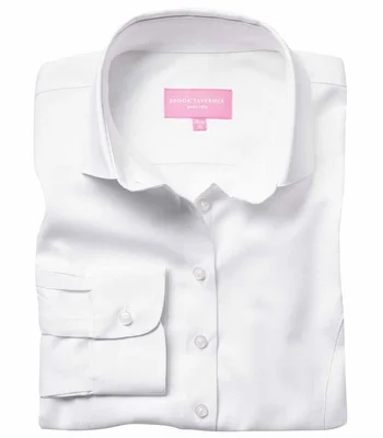 Brook Taverner Brook Taverner Ladies Aspen Long Sleeve Oxford Shirt in White
