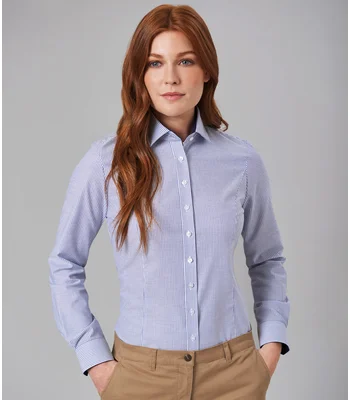 Brook Taverner Brook Taverner Ladies Mirabel Long Sleeve Stretch Oxford Shirt in White