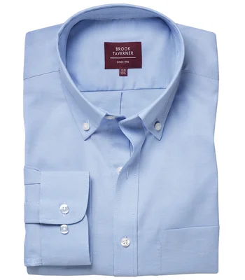Brook Taverner Brook Taverner Whistler Long Sleeve Oxford Shirt in Sky Blue