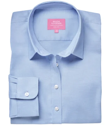 Brook Taverner Brook Taverner Ladies Albany Long Sleeve Classic Oxford Shirt in Sky Blue