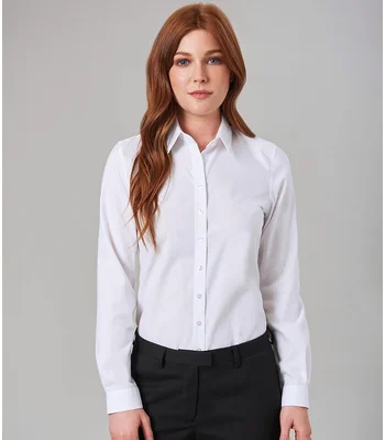 Brook Taverner Brook Taverner Ladies Silvi Fitted Long Sleeve Blouse in White