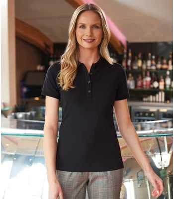 Brook Taverner Brook Taverner Ladies Arlington Premium Cotton Polo Shirt in Black