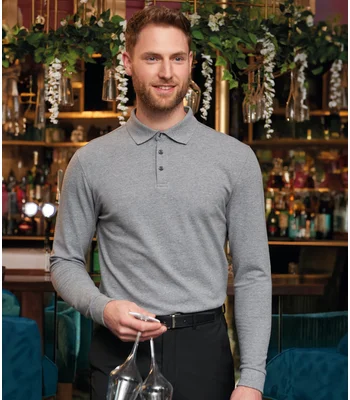 Brook Taverner Brook Taverner Frederick Long Sleeve Polo Shirt in Black